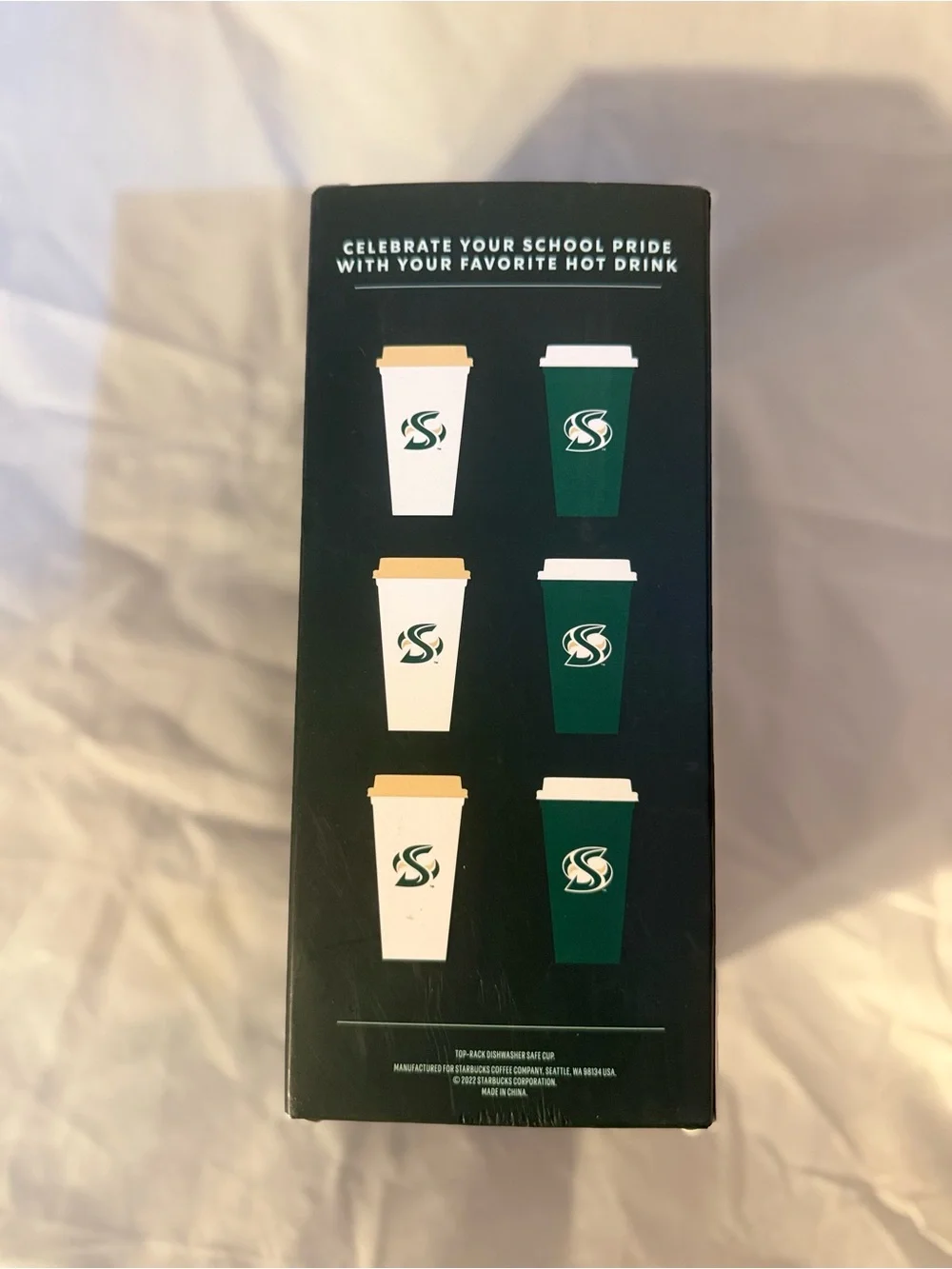 Starbucks Campus Collection Sacramento State  Grn/Wht Reusable Hot Cups - 6 Pack